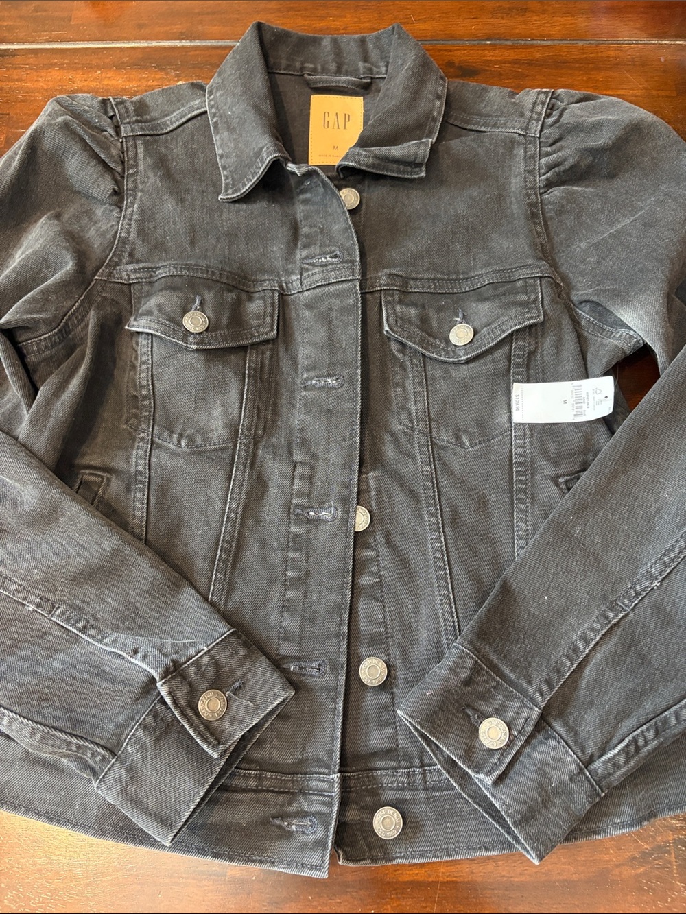 GAP women’s puff sleeve Denim Bomber-Style Jacket (NWT!)